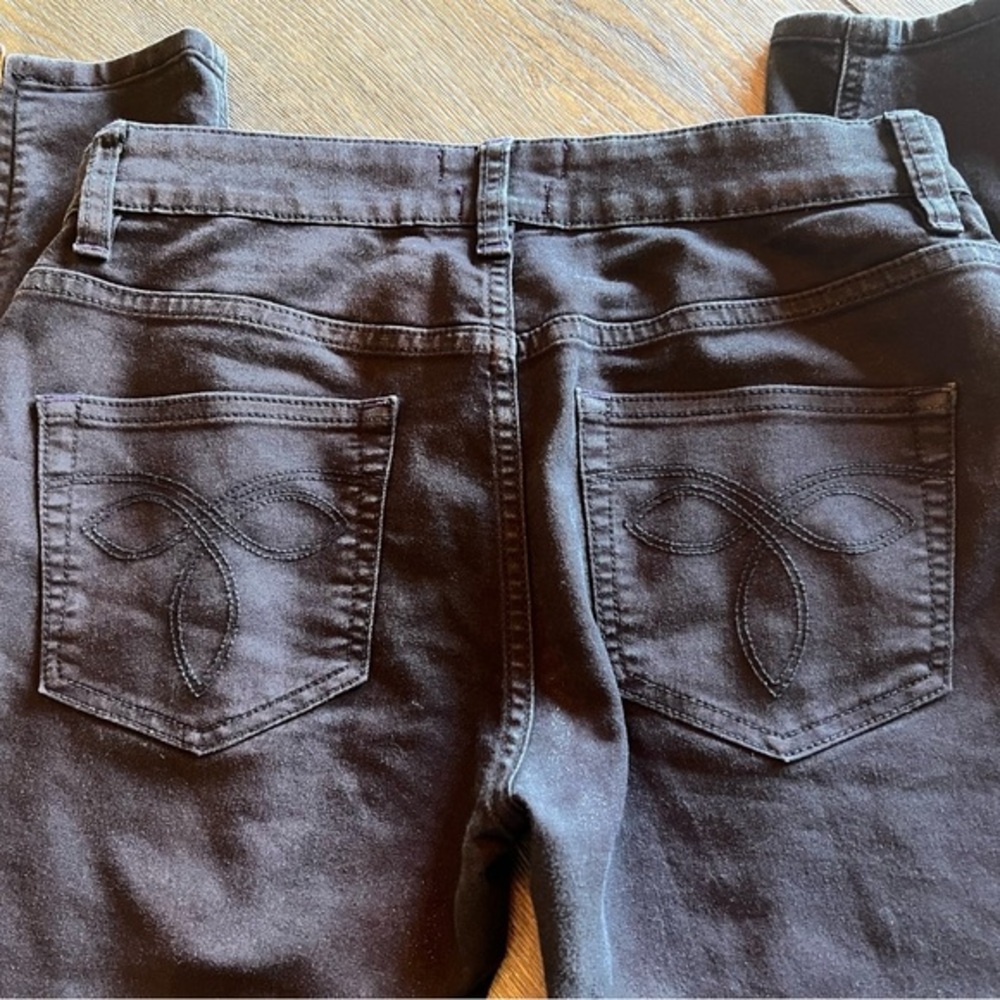 Ted Baker Esstie Waxed Black Ankle Zipper Skinny Pants Size 28‎ - Picture 7 of 12